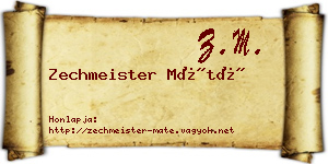 Zechmeister Máté névjegykártya